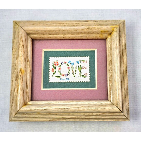 Winco Other - Vintage 1982 Framed Love Stamp Art Winco Legacies Collection Mini Desk Frame
